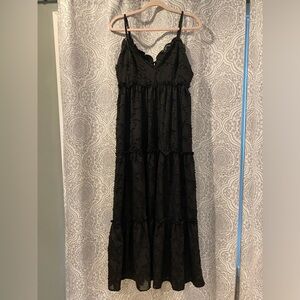 Black Floral Maxi Dress NWOT
